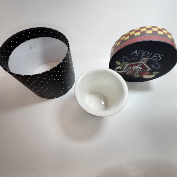 Susan Winget Porcelain Apples Votive Tealight Candle Holder in Gift Box - Picture 4 of 11